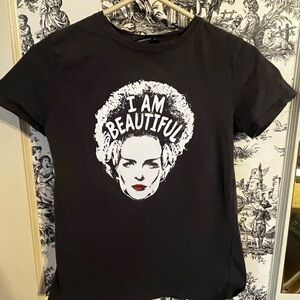 Graphic Black T-Shirt. “I AM BEAUTIFUL” Bride of Frankenstein